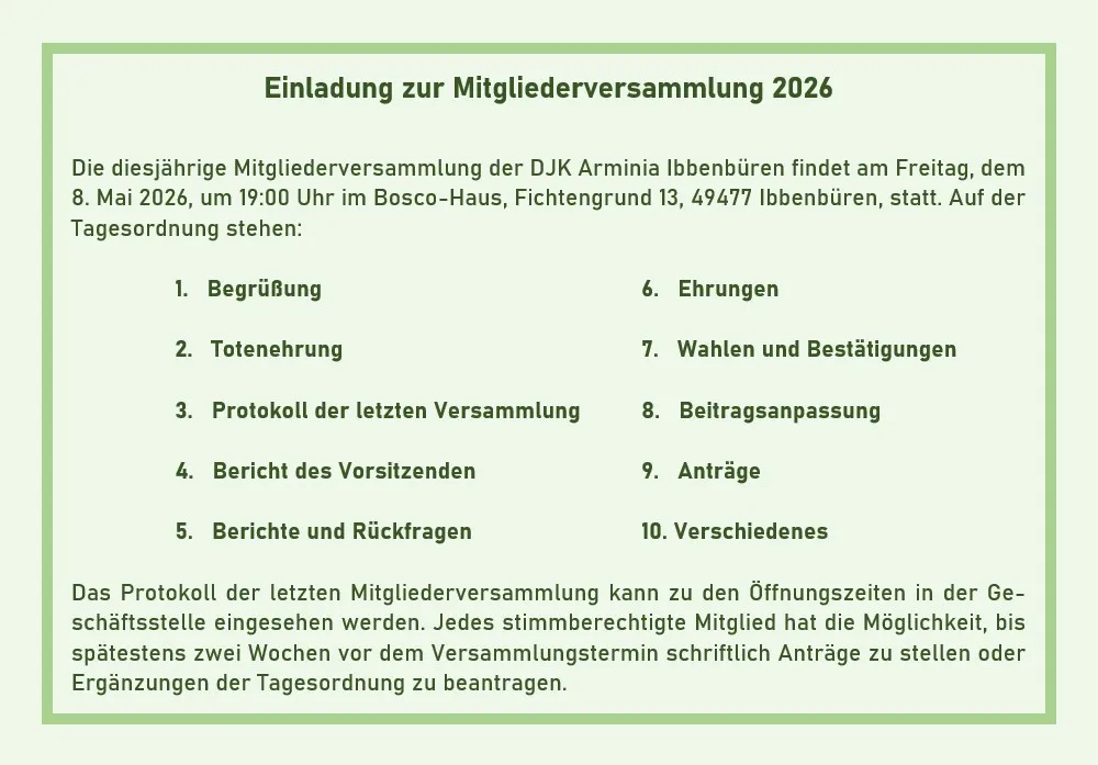 Einladung zur Mitgliederversammlung 2026